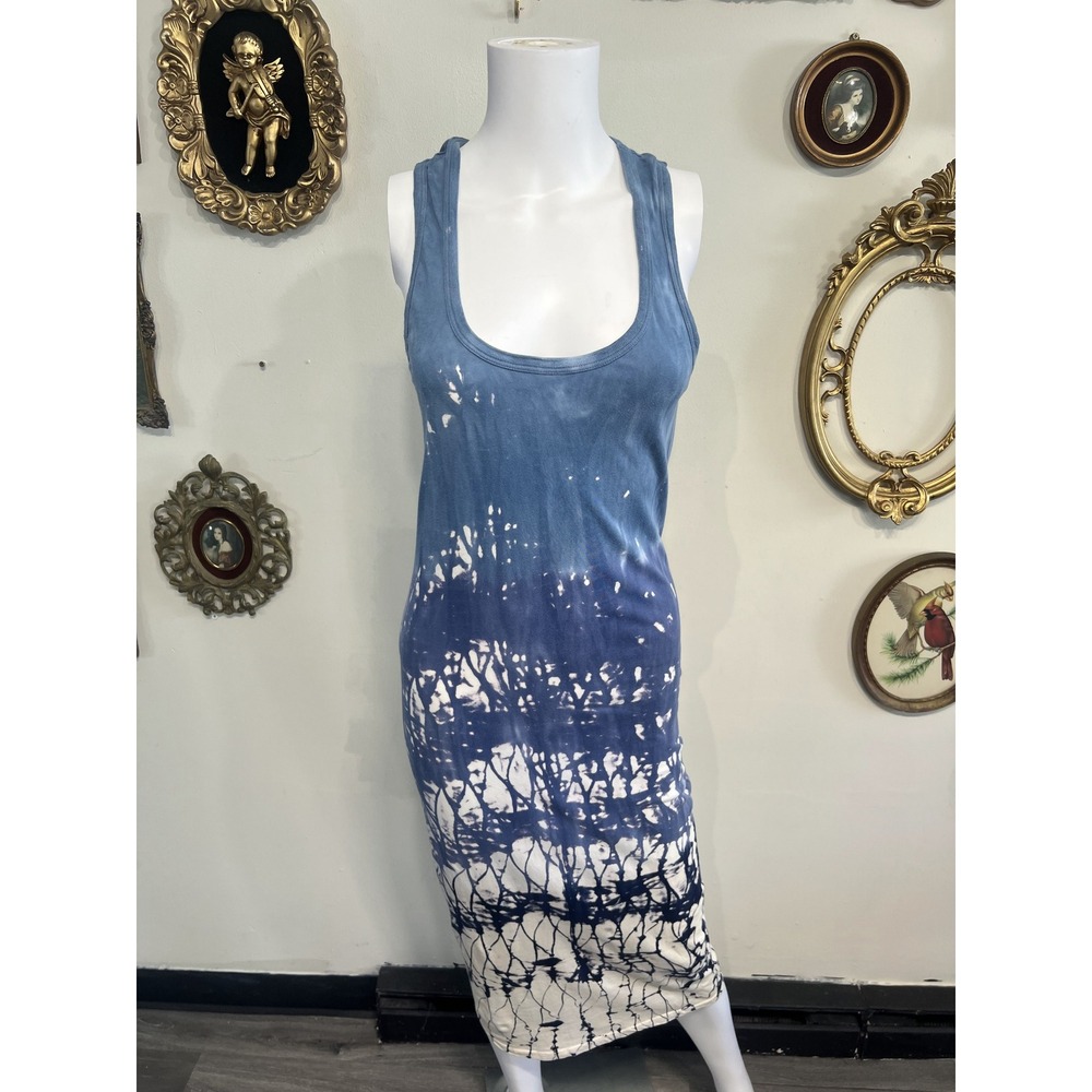 Young, Fabulous & Broke Blue Tie-Dye Racerback Maxi Dress Size M